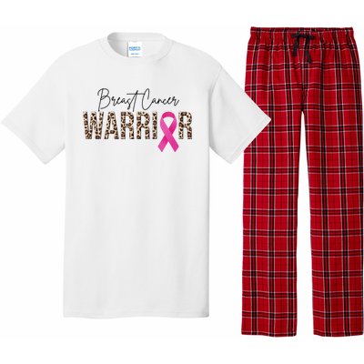 Breast Cancer Warrior Pink Ribbon Cheetah Pajama Set