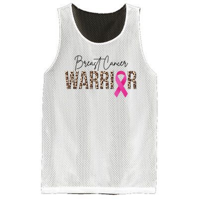 Breast Cancer Warrior Pink Ribbon Cheetah Mesh Reversible Basketball Jersey Tank