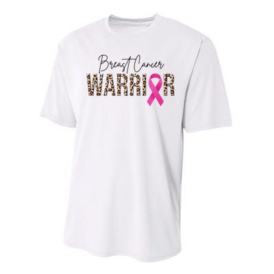 Breast Cancer Warrior Pink Ribbon Cheetah Performance Sprint T-Shirt