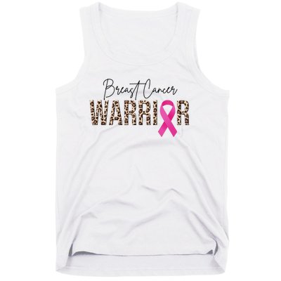 Breast Cancer Warrior Pink Ribbon Cheetah Tank Top