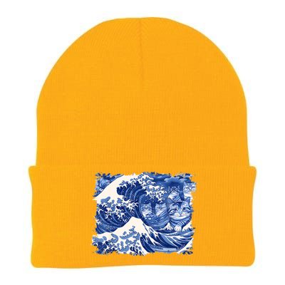 Blue Cats Wave For Kamala Funny Kamala Harris Cat Loversblue Cats Wave For Kamal Knit Cap Winter Beanie