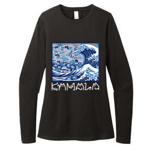 Blue Cats Wave For Kamala Funny Kamala Harris Cat Loversblue Cats Wave For Kamal Womens CVC Long Sleeve Shirt