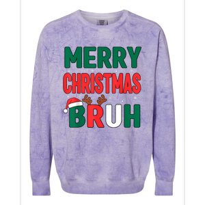 Bruh Christmas Xmas Funny Christmas Colorblast Crewneck Sweatshirt