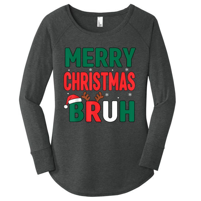 Bruh Christmas Xmas Funny Christmas Women's Perfect Tri Tunic Long Sleeve Shirt