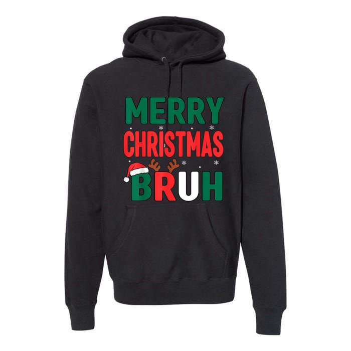 Bruh Christmas Xmas Funny Christmas Premium Hoodie