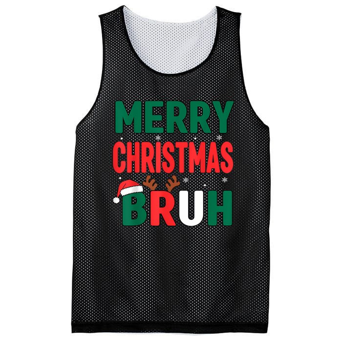 Bruh Christmas Xmas Funny Christmas Mesh Reversible Basketball Jersey Tank