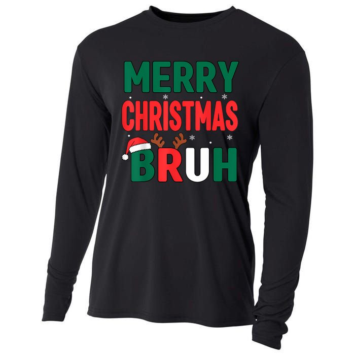 Bruh Christmas Xmas Funny Christmas Cooling Performance Long Sleeve Crew