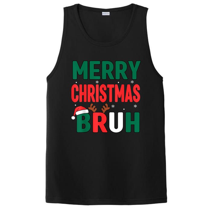 Bruh Christmas Xmas Funny Christmas PosiCharge Competitor Tank