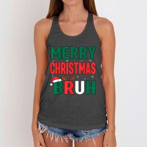 Bruh Christmas Xmas Funny Christmas Women's Knotted Racerback Tank