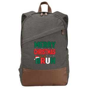 Bruh Christmas Xmas Funny Christmas Cotton Canvas Backpack