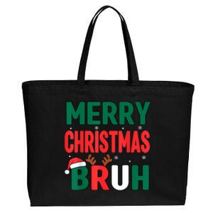 Bruh Christmas Xmas Funny Christmas Cotton Canvas Jumbo Tote