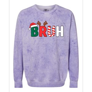 Bruh Christmas Xmas Funny Christmas Colorblast Crewneck Sweatshirt