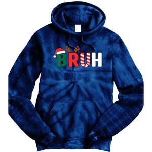 Bruh Christmas Xmas Funny Christmas Tie Dye Hoodie