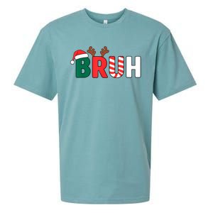 Bruh Christmas Xmas Funny Christmas Sueded Cloud Jersey T-Shirt