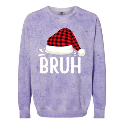 Bruh Christmas Xmas Funny Christmas Pajama Colorblast Crewneck Sweatshirt