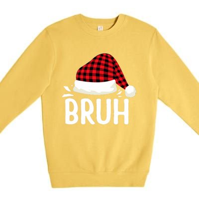 Bruh Christmas Xmas Funny Christmas Pajama Premium Crewneck Sweatshirt