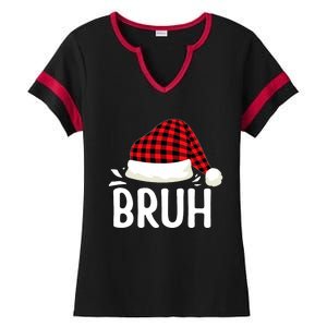 Bruh Christmas Xmas Funny Christmas Pajama Ladies Halftime Notch Neck Tee