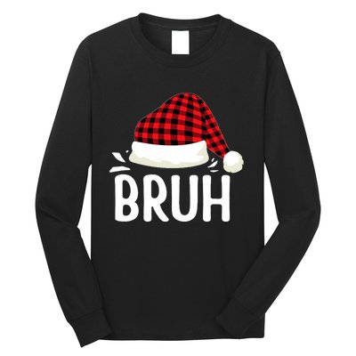 Bruh Christmas Xmas Funny Christmas Pajama Long Sleeve Shirt