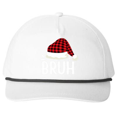 Bruh Christmas Xmas Funny Christmas Pajama Snapback Five-Panel Rope Hat