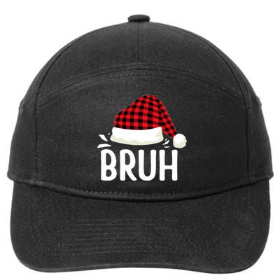 Bruh Christmas Xmas Funny Christmas Pajama 7-Panel Snapback Hat