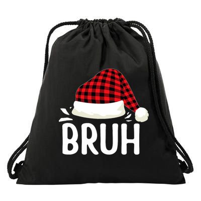 Bruh Christmas Xmas Funny Christmas Pajama Drawstring Bag
