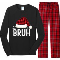 Bruh Christmas Xmas Funny Christmas Pajama Long Sleeve Pajama Set