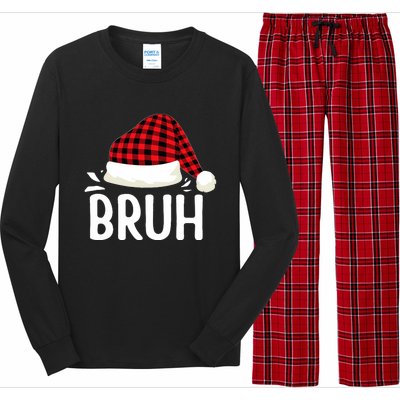 Bruh Christmas Xmas Funny Christmas Pajama Long Sleeve Pajama Set