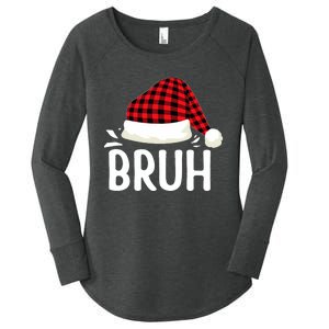 Bruh Christmas Xmas Funny Christmas Pajama Women's Perfect Tri Tunic Long Sleeve Shirt