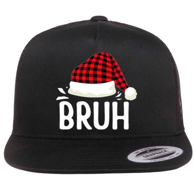 Bruh Christmas Xmas Funny Christmas Pajama Flat Bill Trucker Hat