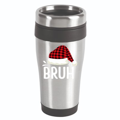 Bruh Christmas Xmas Funny Christmas Pajama 16oz Travel Tumbler