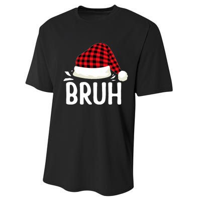 Bruh Christmas Xmas Funny Christmas Pajama Performance Sprint T-Shirt