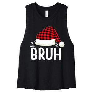 Bruh Christmas Xmas Funny Christmas Pajama Women's Racerback Cropped Tank