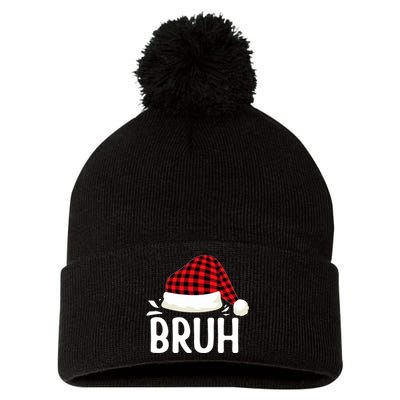 Bruh Christmas Xmas Funny Christmas Pajama Pom Pom 12in Knit Beanie