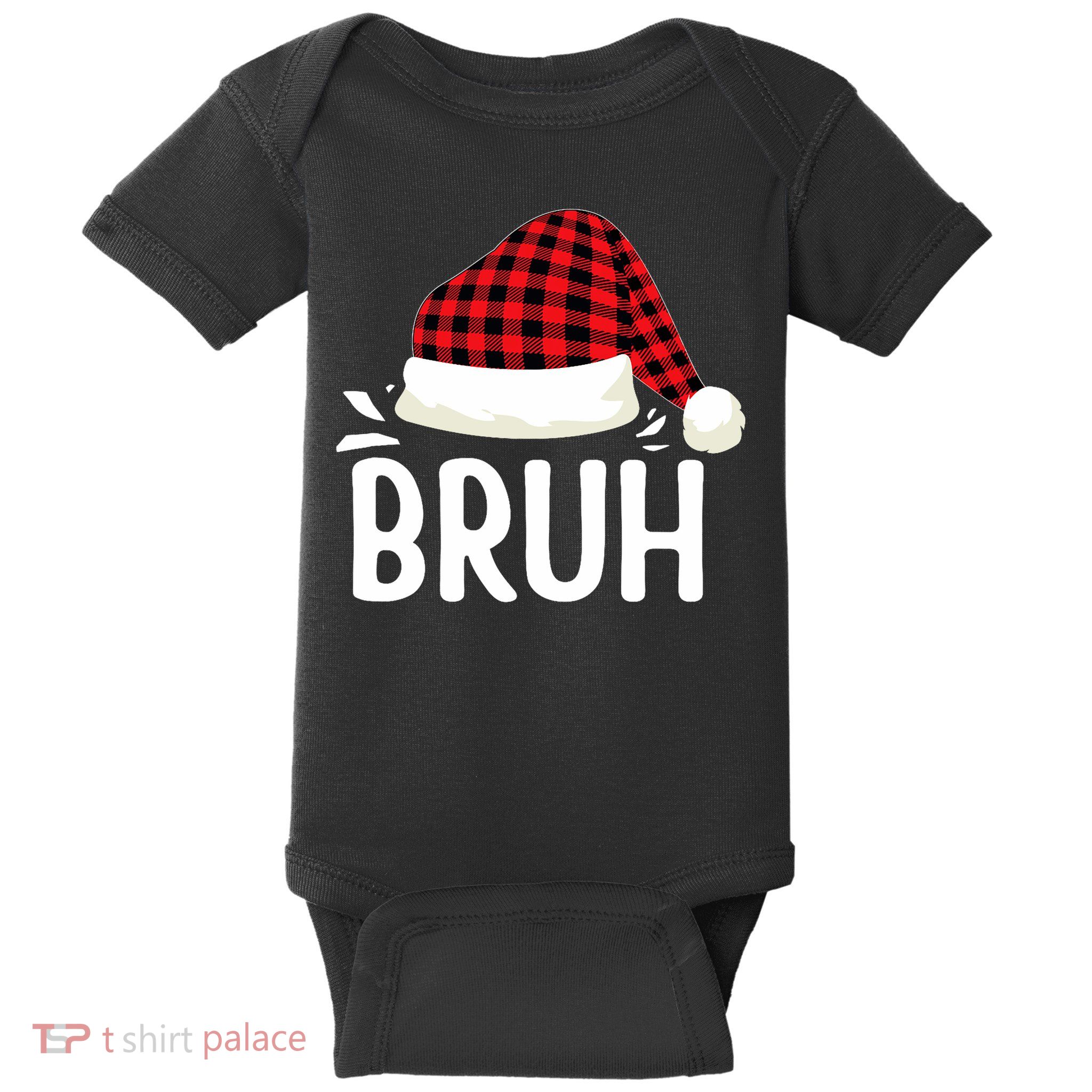 Bruh Christmas Xmas Funny Christmas Pajama Baby Bodysuit