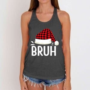 Bruh Christmas Xmas Funny Christmas Pajama Women's Knotted Racerback Tank