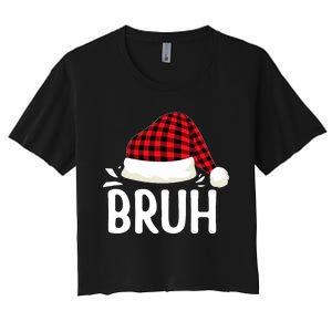 Bruh Christmas Xmas Funny Christmas Pajama Women's Crop Top Tee