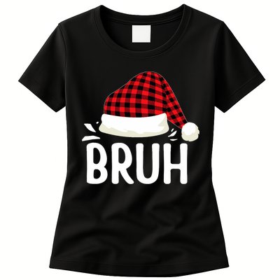 Bruh Christmas Xmas Funny Christmas Pajama Womens T-Shirt