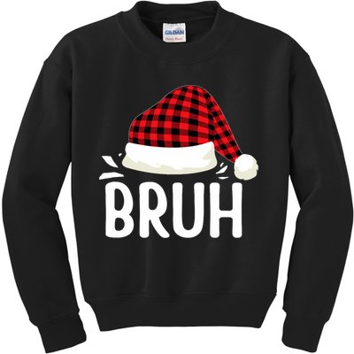Bruh Christmas Xmas Funny Christmas Pajama Kids Sweatshirt