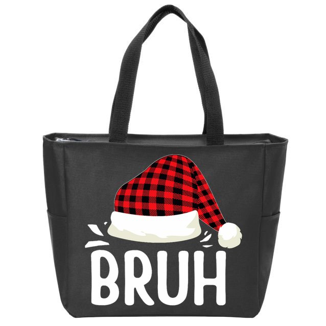 Bruh Christmas Xmas Funny Christmas Pajama Zip Tote Bag