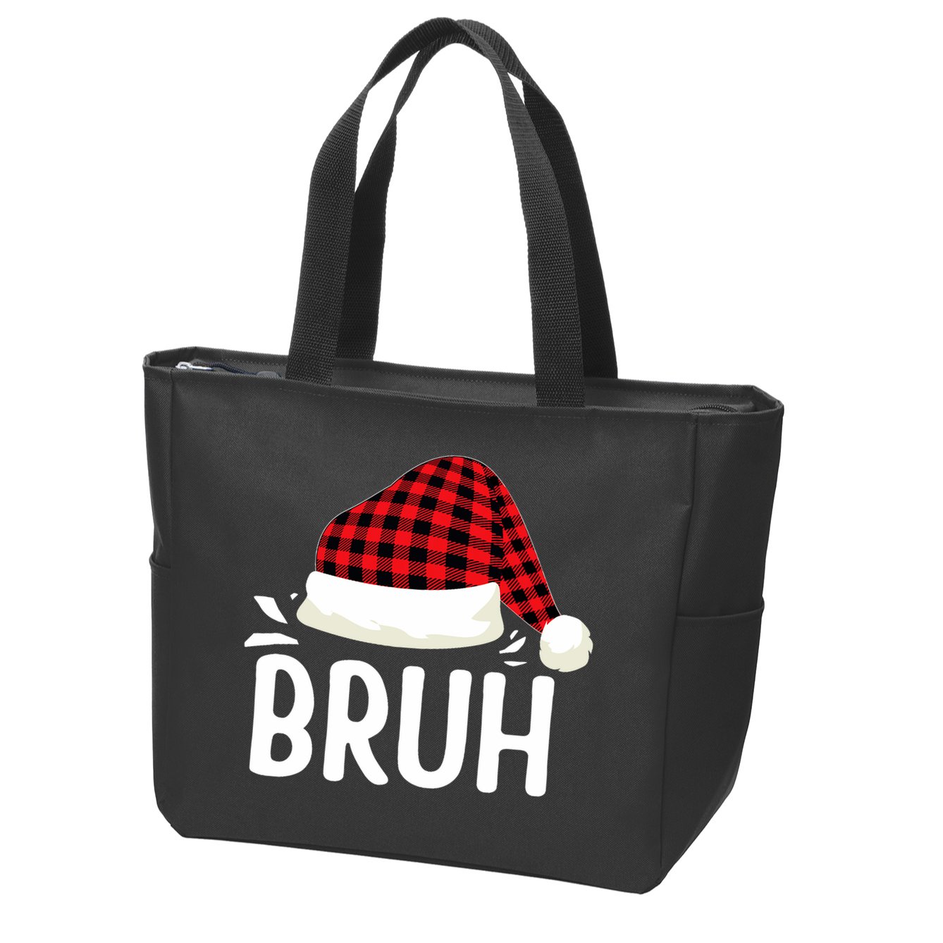 Bruh Christmas Xmas Funny Christmas Pajama Zip Tote Bag