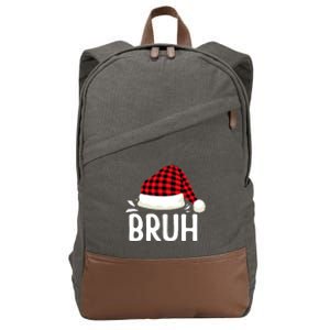 Bruh Christmas Xmas Funny Christmas Pajama Cotton Canvas Backpack