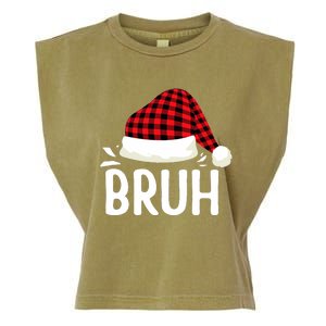 Bruh Christmas Xmas Funny Christmas Pajama Garment-Dyed Women's Muscle Tee