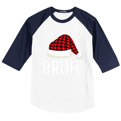 Bruh Christmas Xmas Funny Christmas Pajama Baseball Sleeve Shirt