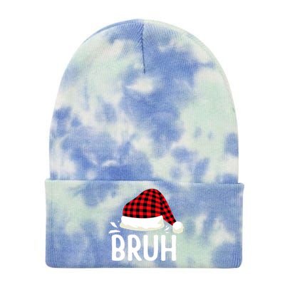 Bruh Christmas Xmas Funny Christmas Pajama Tie Dye 12in Knit Beanie