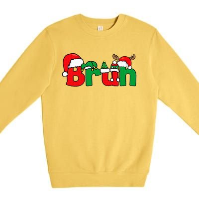 Bruh Christmas Xmas Pajama Premium Crewneck Sweatshirt