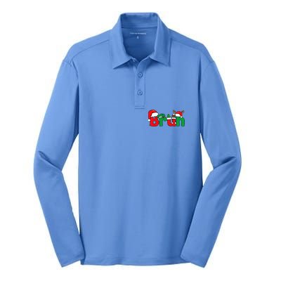 Bruh Christmas Xmas Pajama Silk Touch Performance Long Sleeve Polo