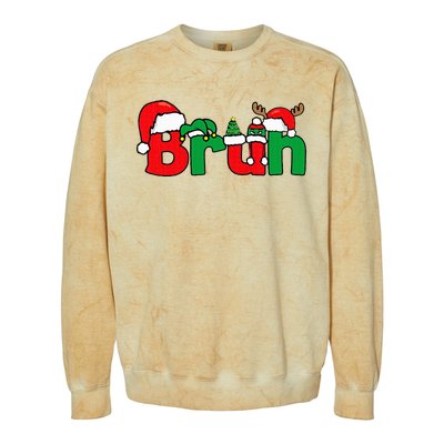 Bruh Christmas Xmas Pajama Colorblast Crewneck Sweatshirt