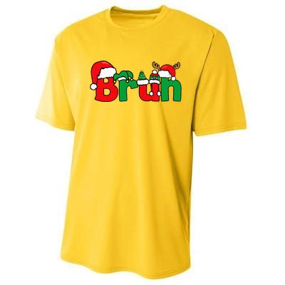 Bruh Christmas Xmas Pajama Performance Sprint T-Shirt