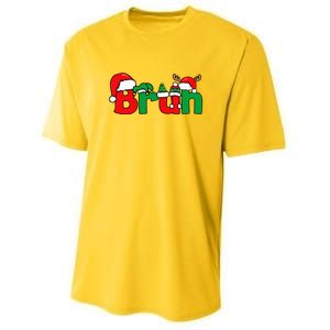 Bruh Christmas Xmas Pajama Youth Performance Sprint T-Shirt