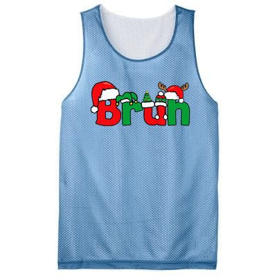 Bruh Christmas Xmas Pajama Mesh Reversible Basketball Jersey Tank